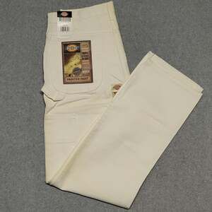 Dickies Painters Pants Mens FITS 33x33 White Carpenter Workwear Cotton Twill